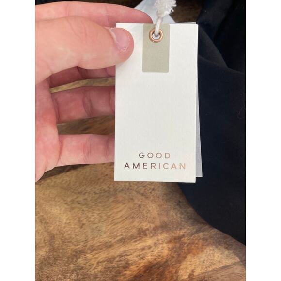 NWT Good American Women's Black scuba Button Down Shirt Dress Size 4 - Picture 11 of 13